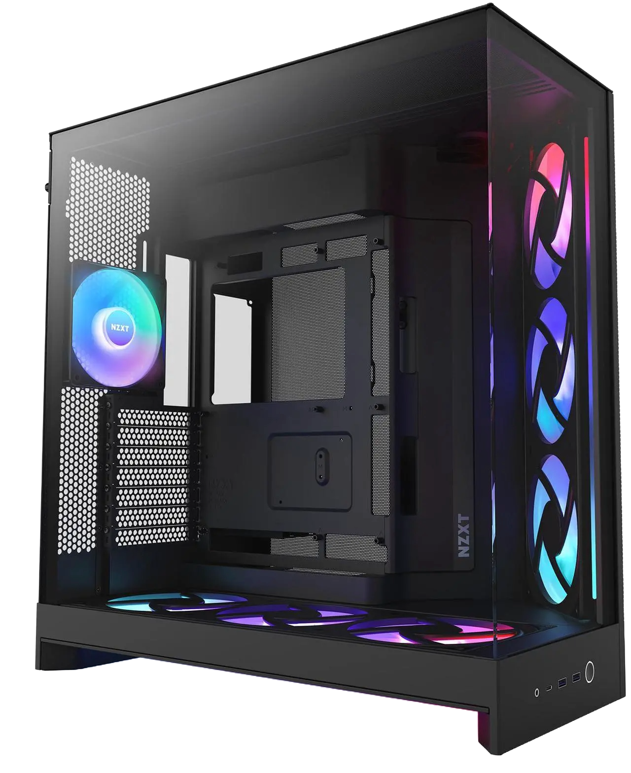 NZXT H9 Air Flow (2025) Large Dual-Chamber Black RGB+ Mid Tower Case - CM-H92FB-P1